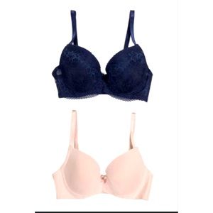 Felina 2 pk Full Figure Micro and Lace Contour Bra 38C